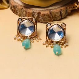 Abdesigns Elegant Square Shape Polki Diamond Earring-28