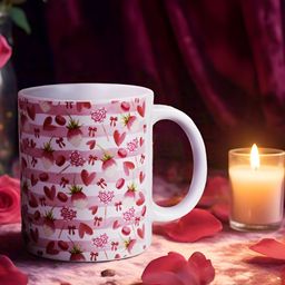 KOLOROBIA White & Red Love Spell Printed Ceramic Mug-325 ml-28