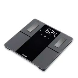 Beurer Super Black Edition Diagnostic Bathroom Scale, Digit Size 40 mm, Load Capacity 180 Kg, BF 500-39