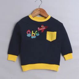 Bumzee Kids Navy Cotton Graphic Sweatshirt-image-70