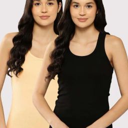 Leading Lady Skin & Black Cotton Tank Top - Pack of 2-picture-40