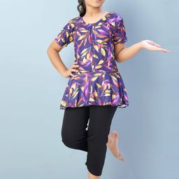 BAESD Girls Printed Swim Suit With Attached Tights-image-34