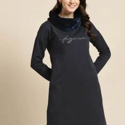 Sweet Dreams English Navy Plain Night Dress-picture-28