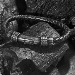 Police Braided Leather Black Bracelet for Men-20