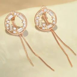 Touch925 Minimal Rose Gold 925 Silver Adjustable Earrings-image-57