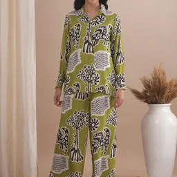 FASHOR Printed Long Sleeves Shirt With Palazzos Co-Ords-image-30