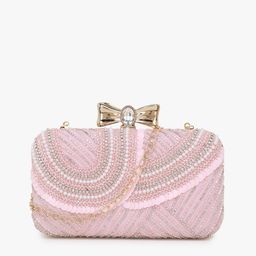Anekaant Pink & Gold-Toned Embellished Embellished Clutch-20