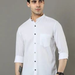 Bushirt White Cotton Regular Fit Shirt-image-66