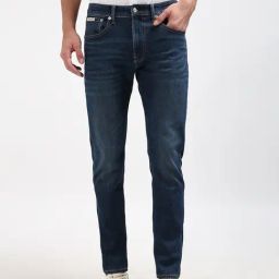 Calvin Klein Blue Cotton Tapered Fit Jeans-image-7
