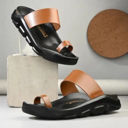 Hoversole Men's BOWMAN Tan Toe Ring Sandals-picture-42
