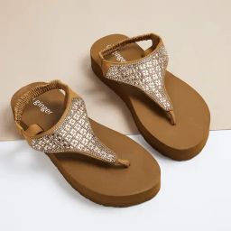 Ginger by Lifestyle Women's Tan T-Strap Sandals-image-64