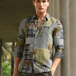 Campus Sutra Green Cotton Regular Fit Printed Shirt-image-68