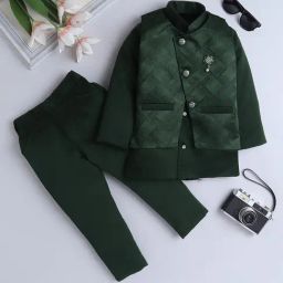 Fourfolds Boys Green Printed Indowestern Sets-picture-27