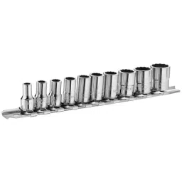 FACOM 6.35 mm (1/4 inch) Drive Standard Socket Set 12-Point, RB.40AE (Set of 10)-2