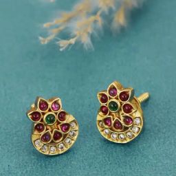 Fabindia Women Golden Metal Stud Earrings-image-91