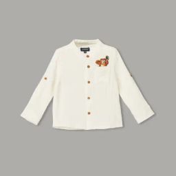 Juniors by Lifestyle Boys Off White Cotton Shirt-picture-5