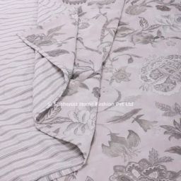 Shahenaz Gloxina Floral Grey Cotton Double Reversible Dohar-26