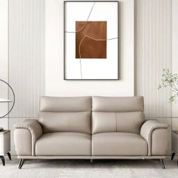 Durian Coleman Beige Leather 3 Seater Sofa-image-42