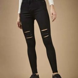 DOLCE CRUDO Black Plain Jeans-image-52