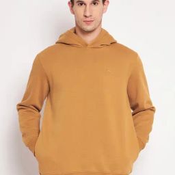 EDRIO Almond Relaxed Fit Hooded Sweatshirt-image-86