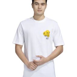 Adidas White Cotton Regular Fit Printed Sports T-Shirt-29