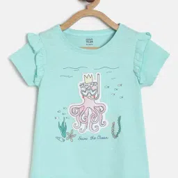 MINIKLUB Kids Aqua Blue Printed Top-picture-38