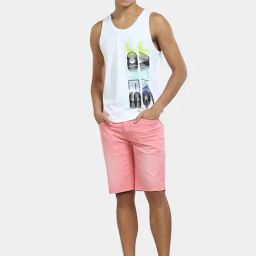 Jack & Jones White Printed Cotton Vest-image-52