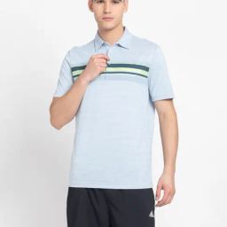 Adidas Blue Regular Fit Printed Sports Polo-image-67