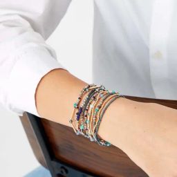 Accessories London Blue Kerala Beaded Stretch Bracelet-image-7