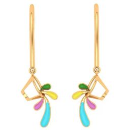 P.C. Chandra Jewellers 18k Gold Eclectic Floral Drop Earrings-image-6