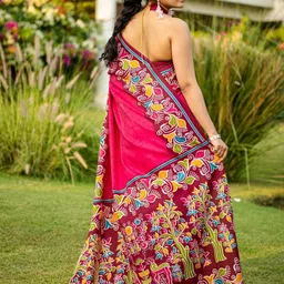 Anouk Rustic Ethnic Motifs Block Print Saree image 2
