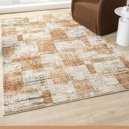 Kaleen India Rust Polyester Abstract Anti-Skid Carpets-image-6