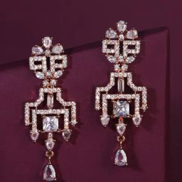 Fida  American Diamond White Dangler Earrings-image-76
