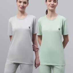 Vimal Jonney Light Green & Light Grey T-Shirt With Shorts - Pack of 2-image-0