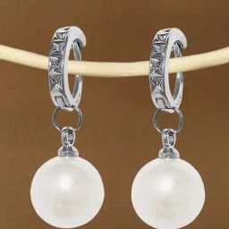 Oomph Jewellery Silver Small White Pearl Office Wear Fashion Drop Earrings-image-72