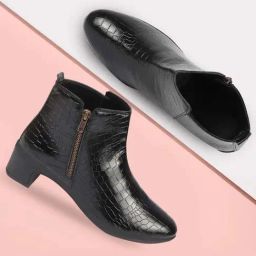 Fausto Women's Black Casual Booties-image-86