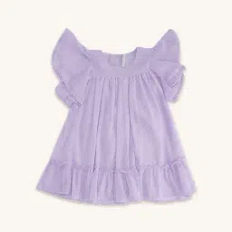 Pantaloons Junior Pink Cotton Self Pattern Dress-image-13