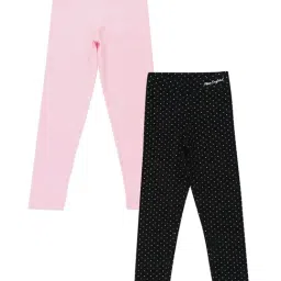 Peter England Girls Pink & Black Printed Leggings (Pack Of 2)-picture-13