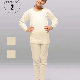 LUX Inferno Kids White Skinny Fit Full Sleeves Thermal Set (Pack of 2)-image-11