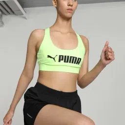 Puma Green Logo Print Sports Bra-image-24