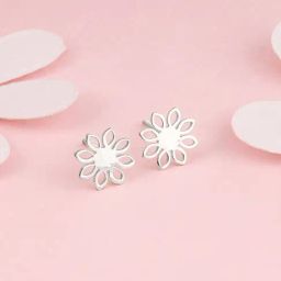 GIVA 92.5 Sterling Silver Heartwarming Floral Stud Earrings-picture-16