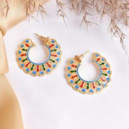 Teejh Aamani Blue Hoop Earrings-30