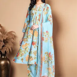 Anouk Women Floral Printed Regular Pure Cotton Kurta with Trousers & With Dupatta-picture-41