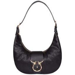 SASSORA Black Textured Medium Hobo Shoulder Bag-image-97