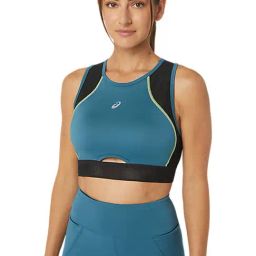 Asics Mesh Panel Training Blue & Black Color-Block Sports Bra-image-83