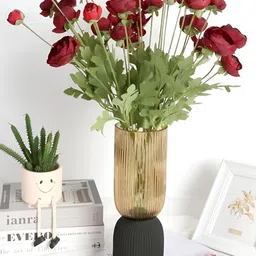 Homesake Red 3 Pieces Hanging Peony Artificial Flower-1