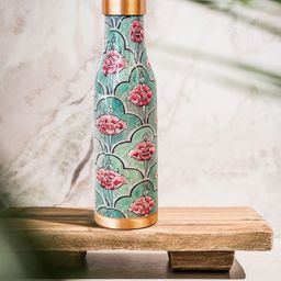 The Coppersmiths  Blushing Floral Bloom Copper Bottle - 950 ml-image-32