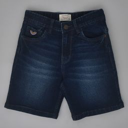 YOUMAA 100% Cotton Light Washed Denim Shorts - Dark Blue-image-71