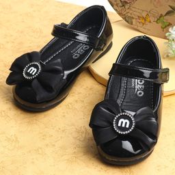 KIDLINGSS Stones Embellished Bow Applique Detailed Mary Jane Ballerinas - Black-image-51