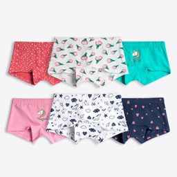 Ariel Cotton Blend Pack Of 6 Animals & Hearts Printed Hipsters - Multi Colour-image-46